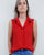 Rode blouse, mouwloos