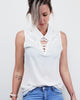 Witte blouse, mouwloos