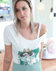 SARAH COLE Off shoulder T-shirt met print