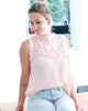 Topje met kant en parels (roze)