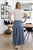 Steel blue Satin Skirt