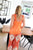 Orange Satin Print Pants